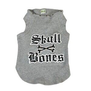 Wag-a-Tude Skull and Bones Waffle Knit Dog Shirt Size Medium